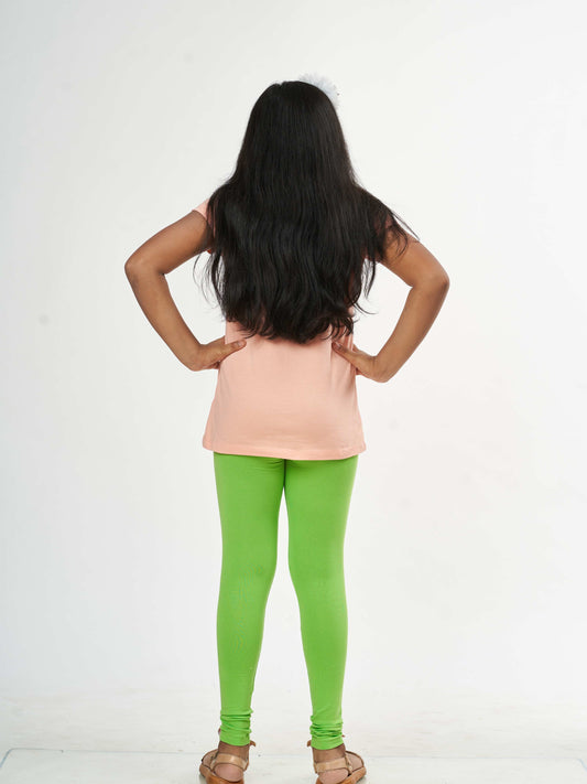 Daily Routine Girls Leggings - Parrot Green | Full Length