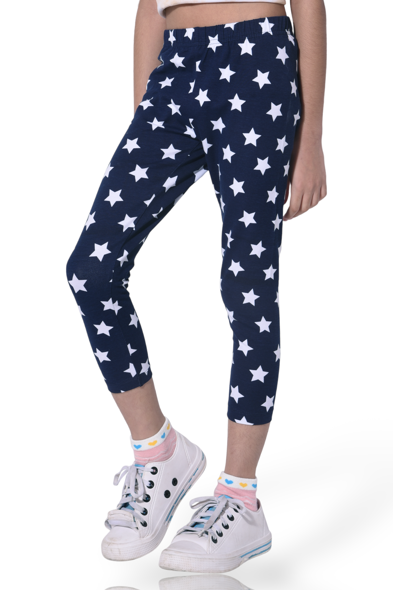 Girls Blue Leggings  Star Statement Girls printed leggings – BumbleBees  Shop