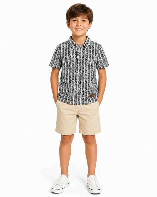 Graphite Glitch - Boys Polo T-Shirt