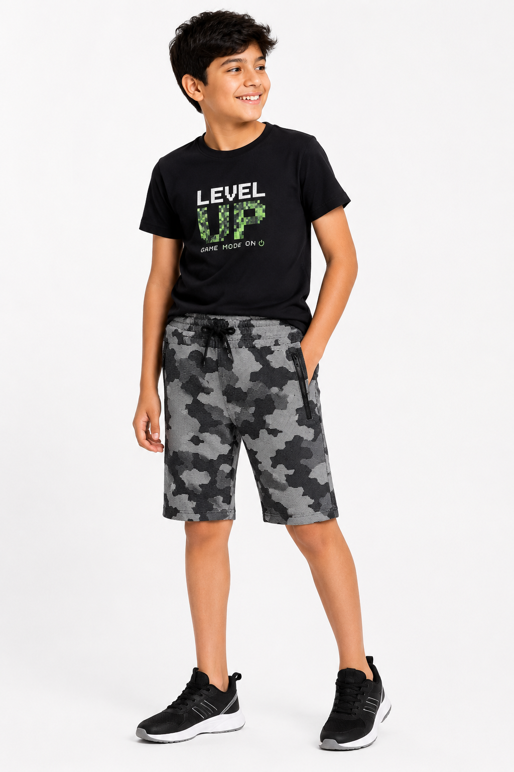 Grey Wolf Boys Shorts | Military Grey