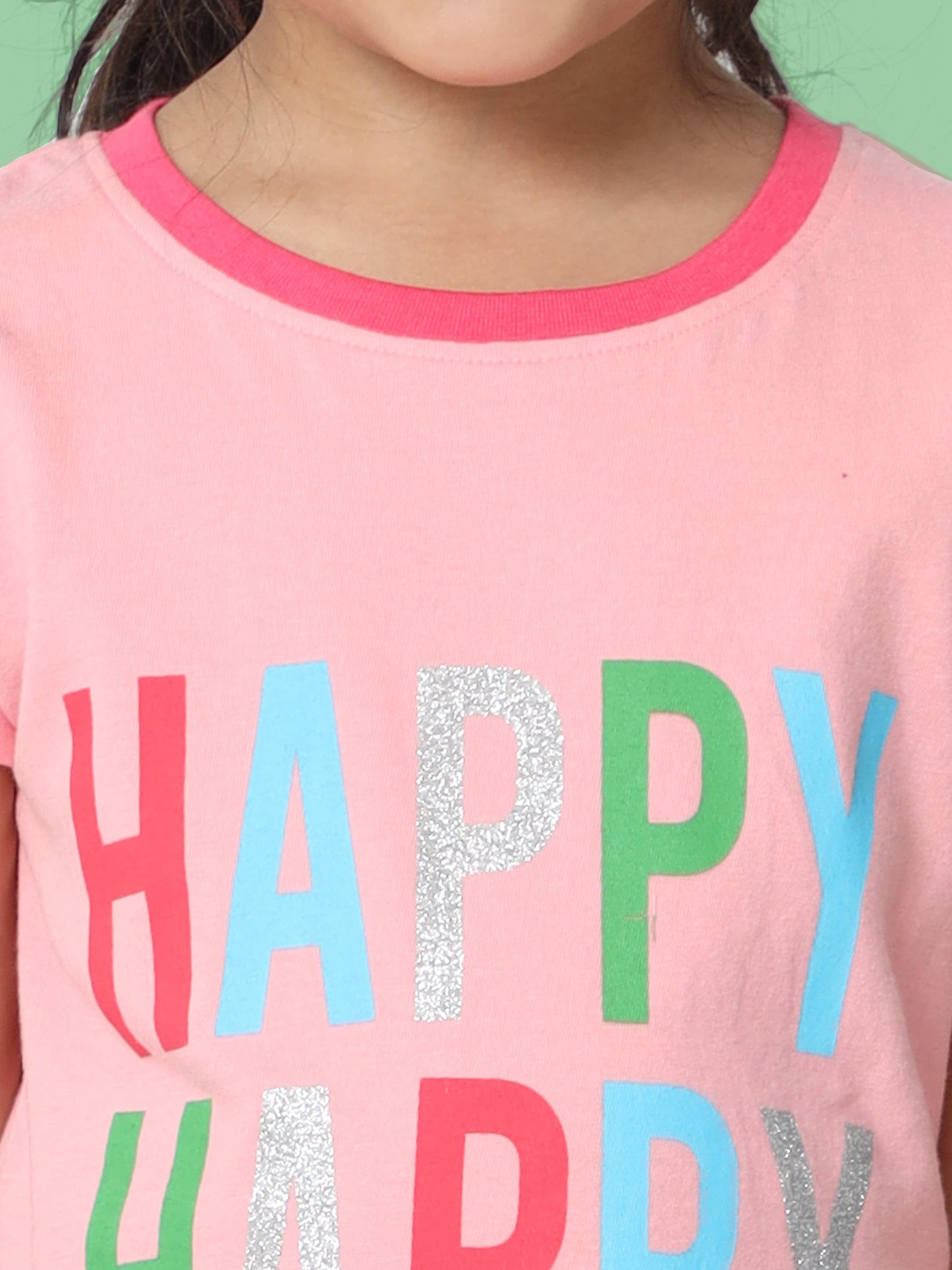 Happy Happy Girls Tee - pink