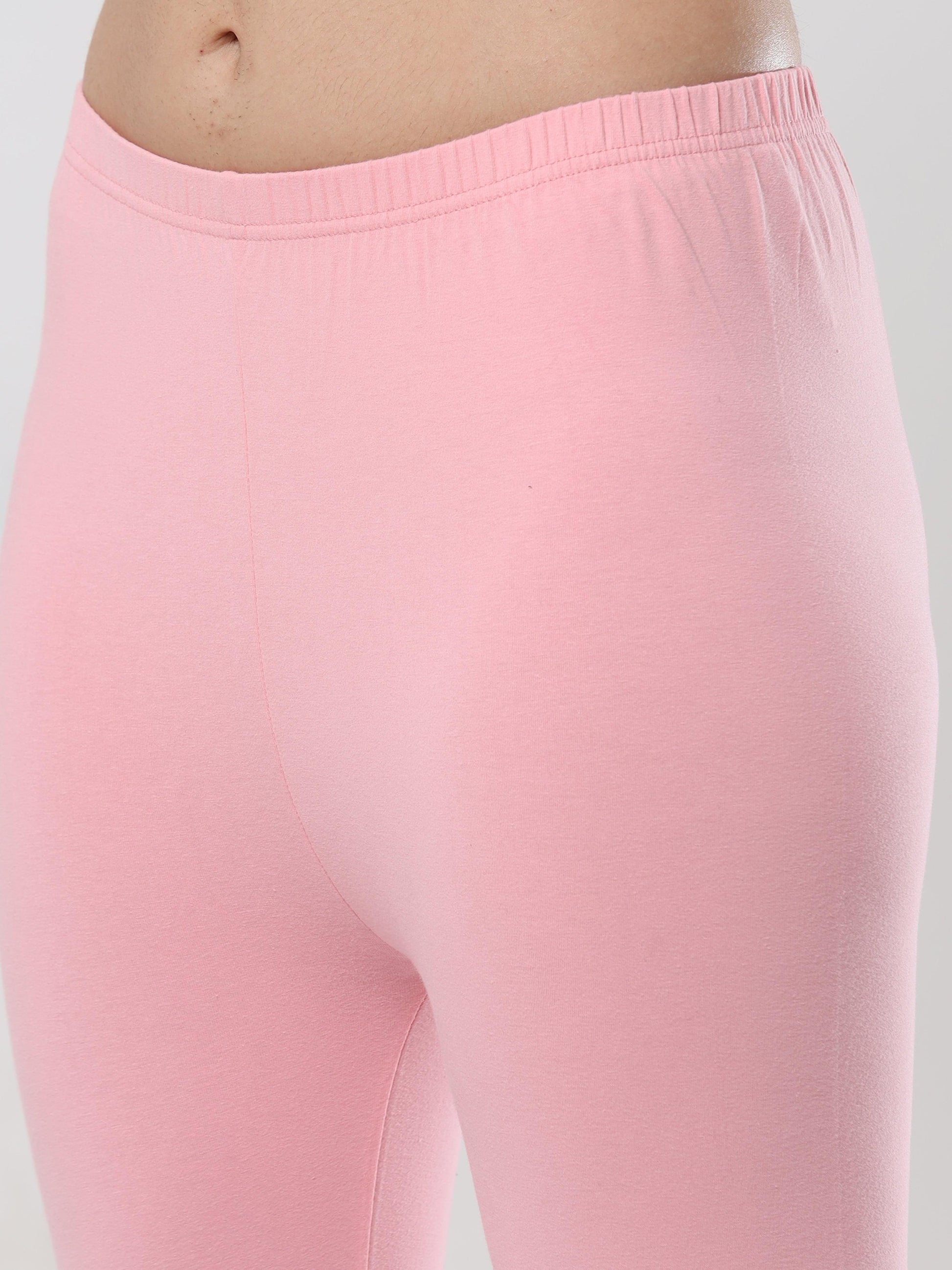 Baby Pink Women's Cotton Full Length Churidar Leggings Size :- XL,XXL