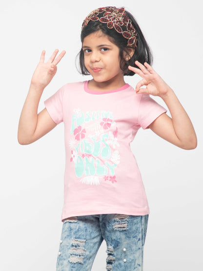 Inspire More Cotton Girls T-Shirt Pink