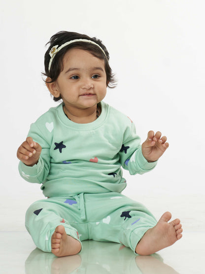 Twinkle Star Babies Pyjama Set Green