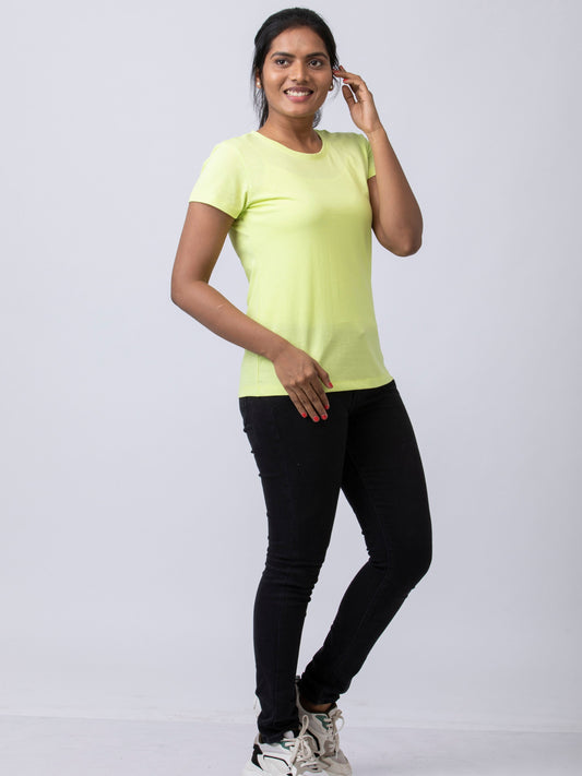 Soft & Premium Women's Cotton T-Shirt - Lime