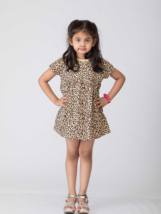 Girl Cheetah Cotton Frock