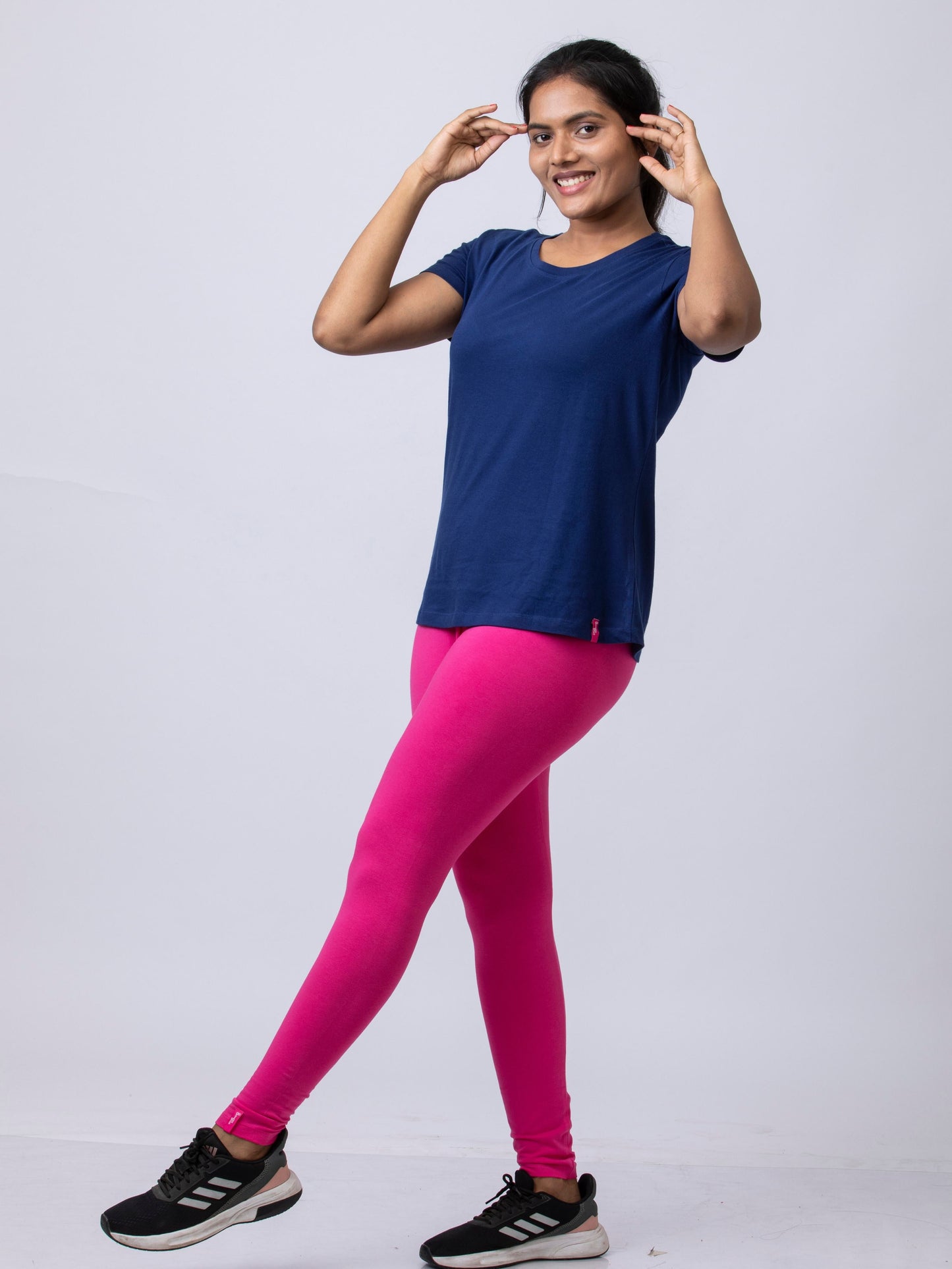 Women's premium full length Stretchy Leggings - Deep Pink