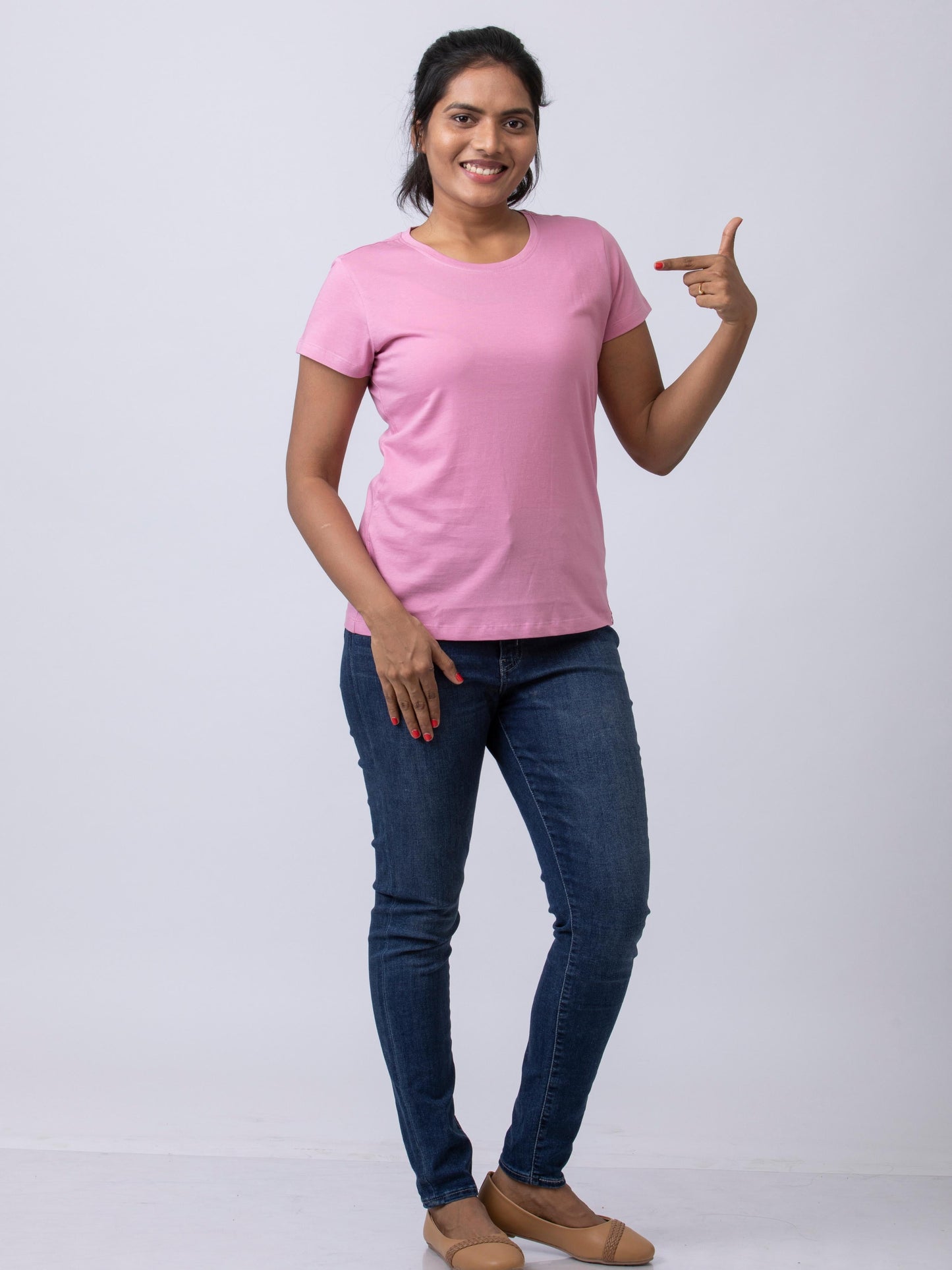 Soft & Premium Women's Cotton T-Shirt -Mild Pink