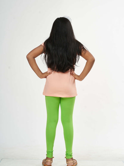 Daily Routine Girls Leggings - Parrot Green | Full Length
