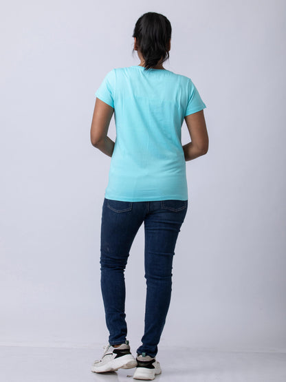 Soft & Premium Women's Cotton T-Shirt - Aqua