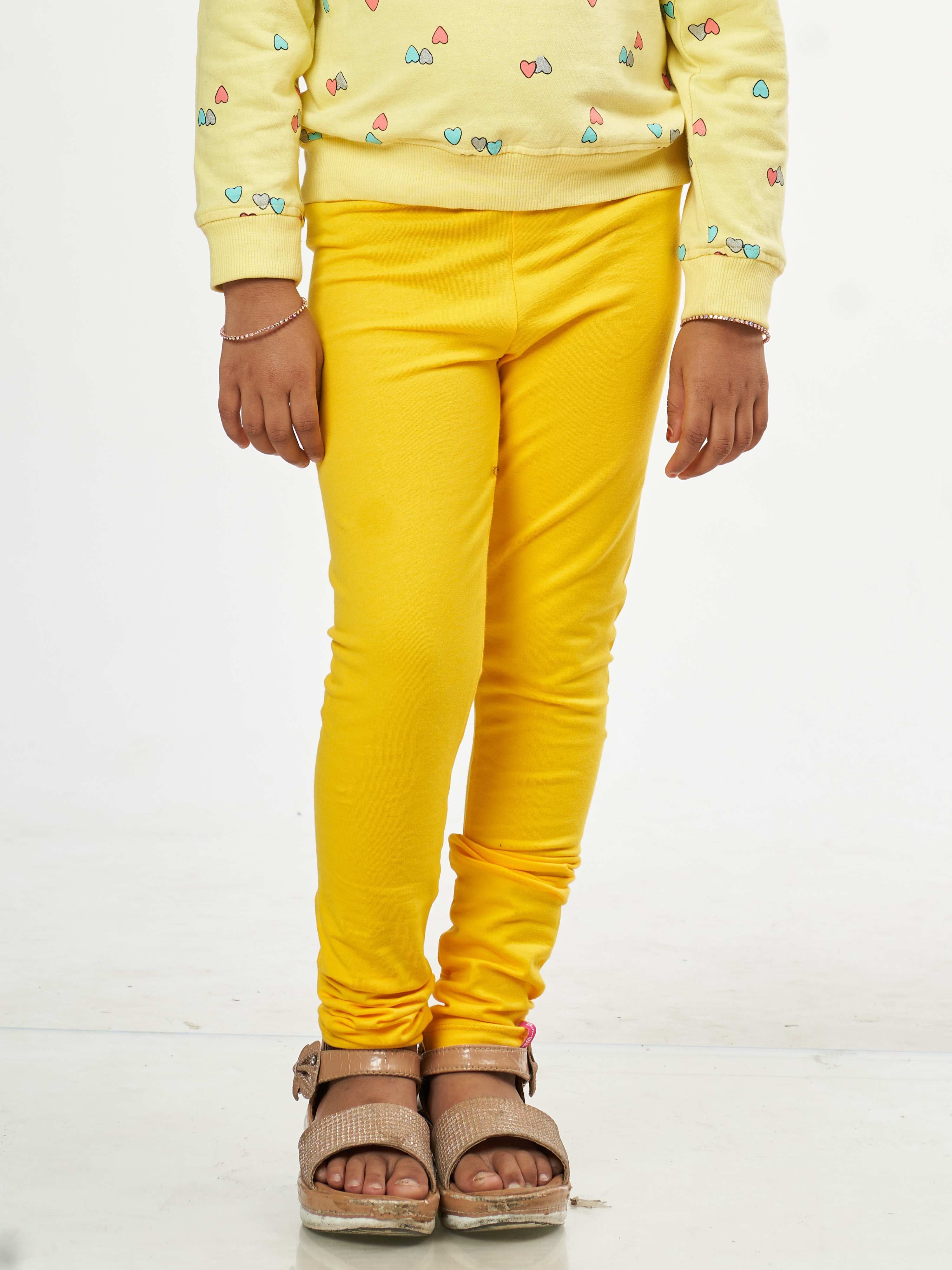 Buy Yellow Leggings for Girls by Kids Cave Online | Ajio.com