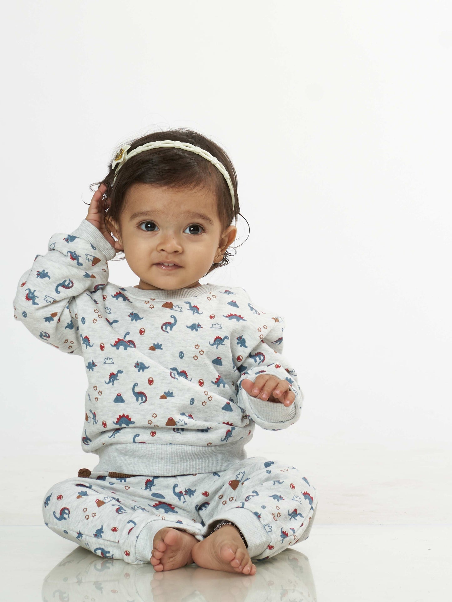 Tiny Dino Winter Sweatshirt Babies Pyjama Set