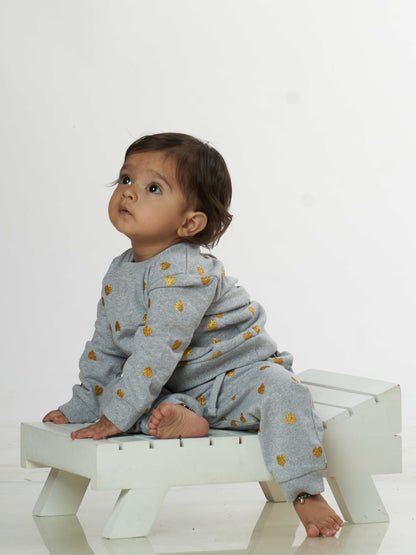 Golden Heart Baby Winter Sweatshirt Babies Pyjama Set