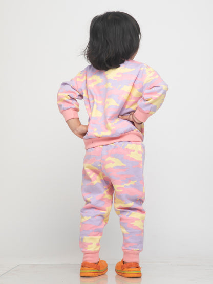 Pink Cameo Pyjama Sweatshirt Set ( Pack of 1 )