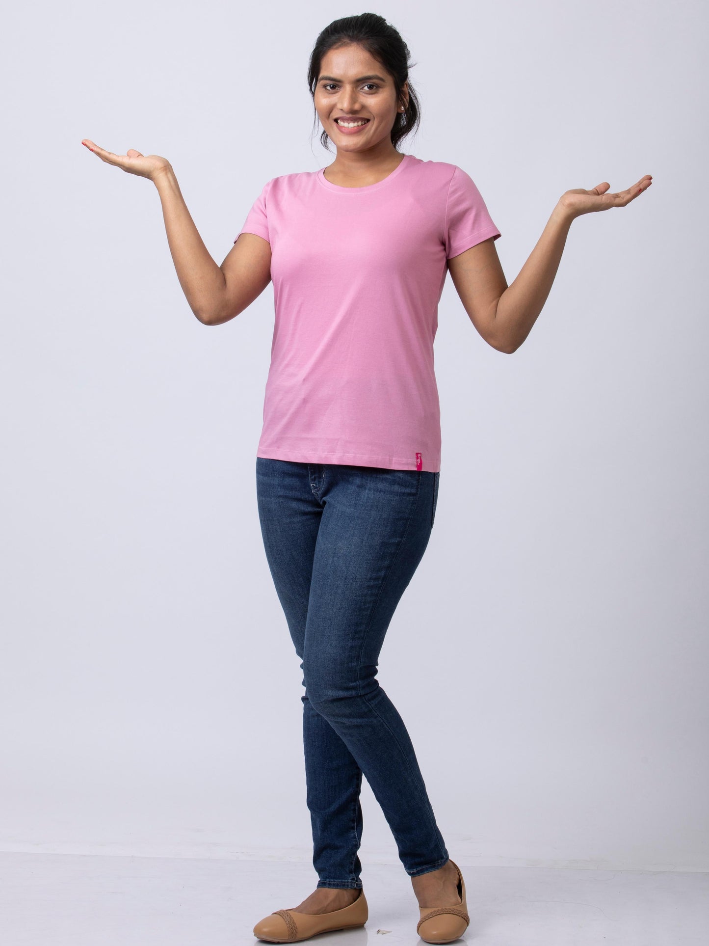 Soft & Premium Women's Cotton T-Shirt -Mild Pink