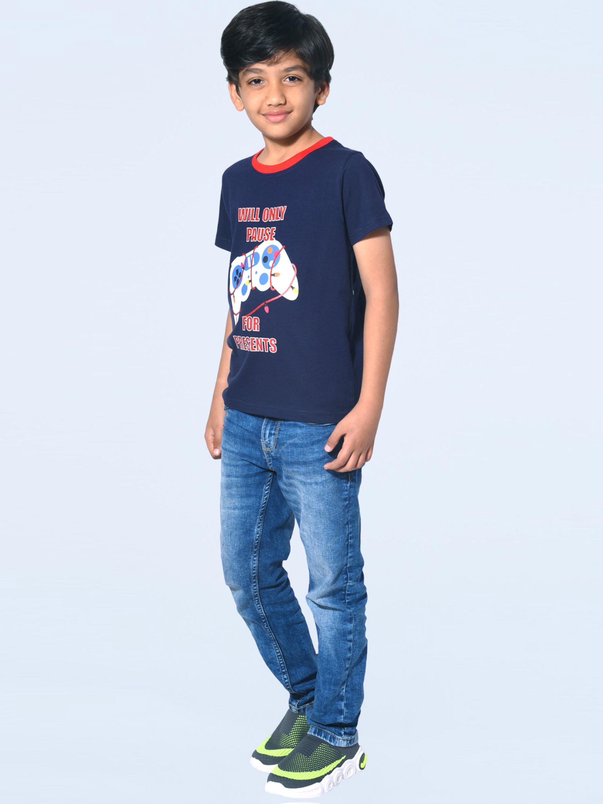 Pause for Presents Boys T-Shirt ( Navy )
