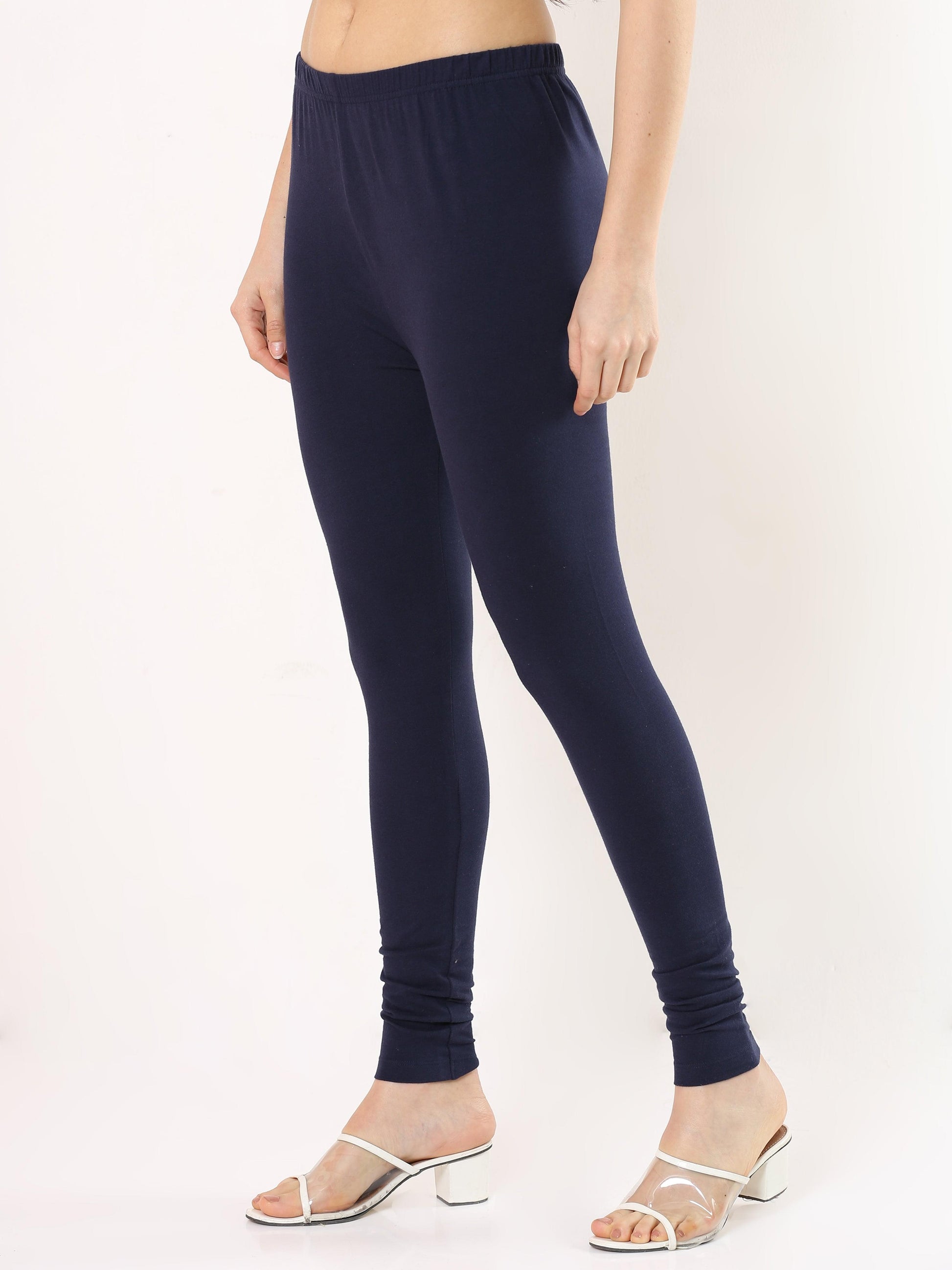 Old Navy High-Rise Leggings Pant Blue Ribbed Cotton Blend Women's