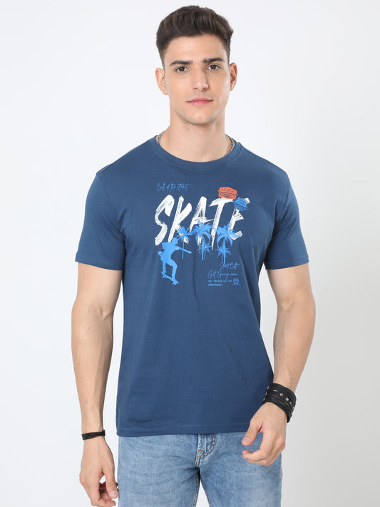 Street Skate Men's casual T-Shirt - Deep Blue