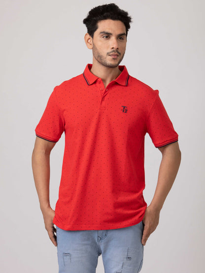 Crimson Classic & Comfortable 100% Cotton Mens Collar T-Shirt