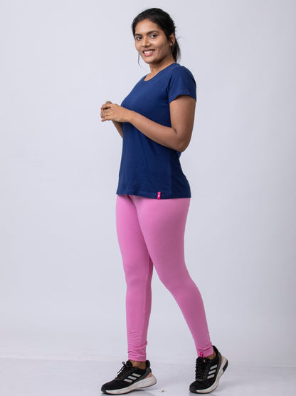 Women's premium full length Stretchy Leggings - Mild Pink