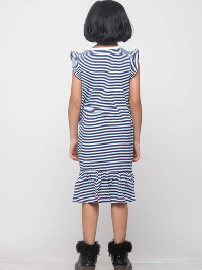 Comfy and Cute Striped Everyday Frock - Navy White