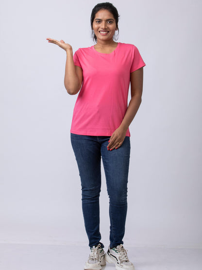 Soft & Premium Women's Cotton T-Shirt - Pink Blossom