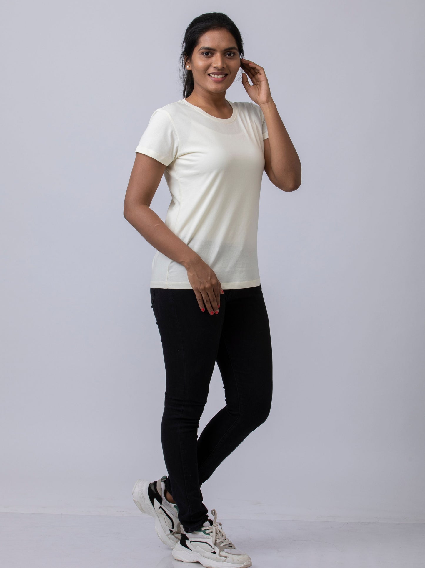 Soft & Premium Women's Cotton T-Shirt - Off White