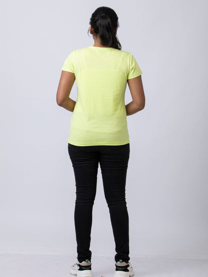 Soft & Premium Women's Cotton T-Shirt - Lime