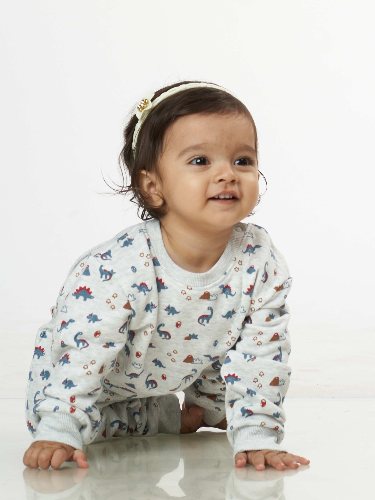 Tiny Dino Winter Sweatshirt Babies Pyjama Set