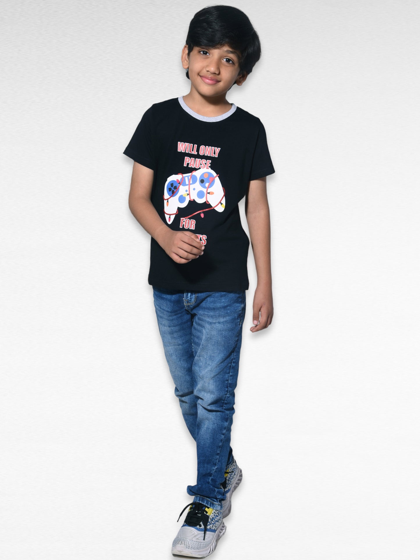 Pause for Presents Boys T-Shirt ( Black )