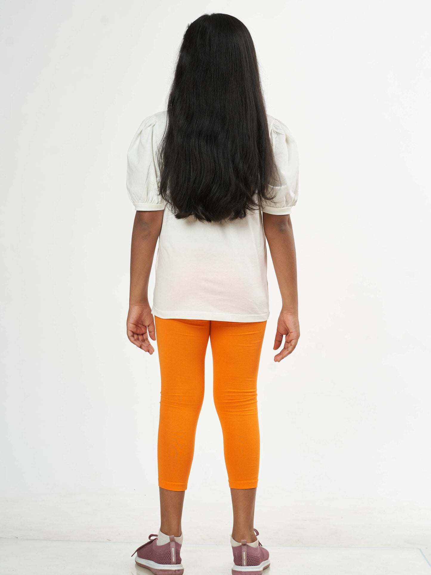 Daily Routine Girls Leggings - Orange | Ankle Length