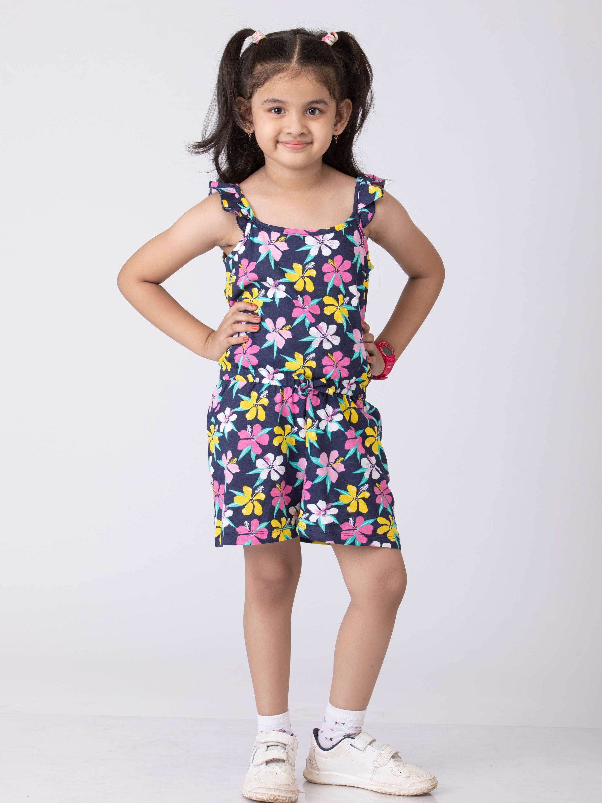 Blue Blossom Adorable Printed Girls Frock