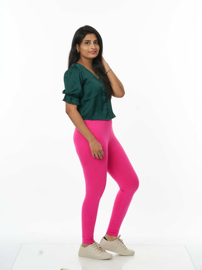 Women's premium full length Stretchy Leggings - Awesome Pink