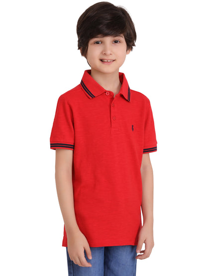 Kinda classy - Boys Collar T-shirt Red