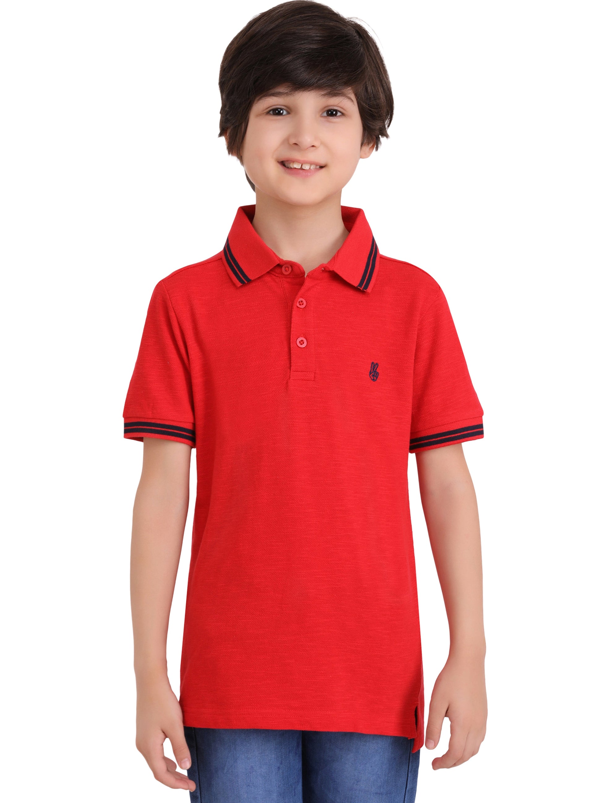 Kinda classy - Boys Collar T-shirt Red