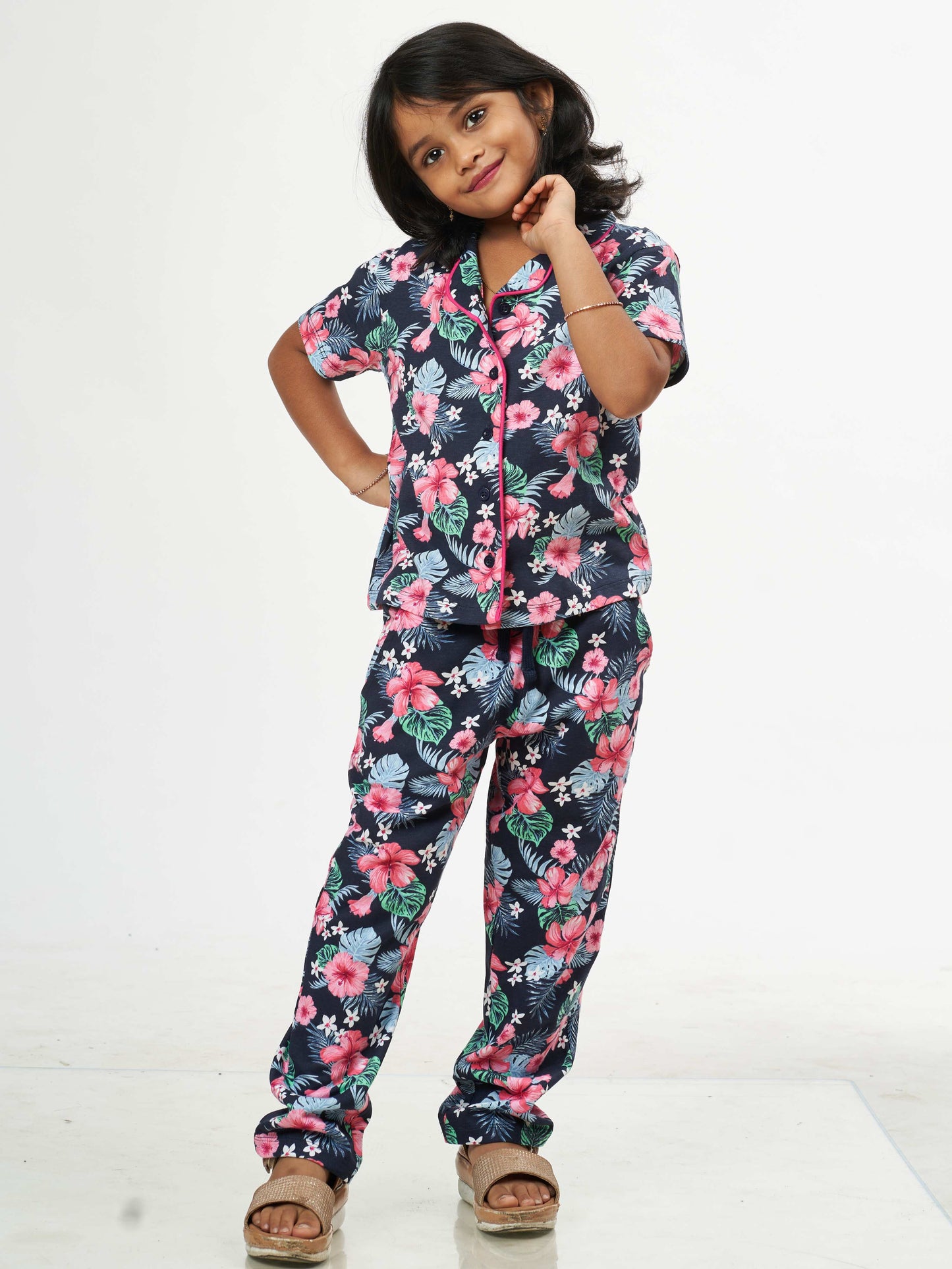 Hibiscus Girls Pure Cotton Co-Ord's set