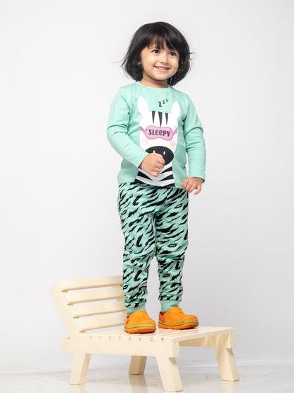 Sleepy Zebra  Pyjama T-Shirt Set ( Pack of 1 )