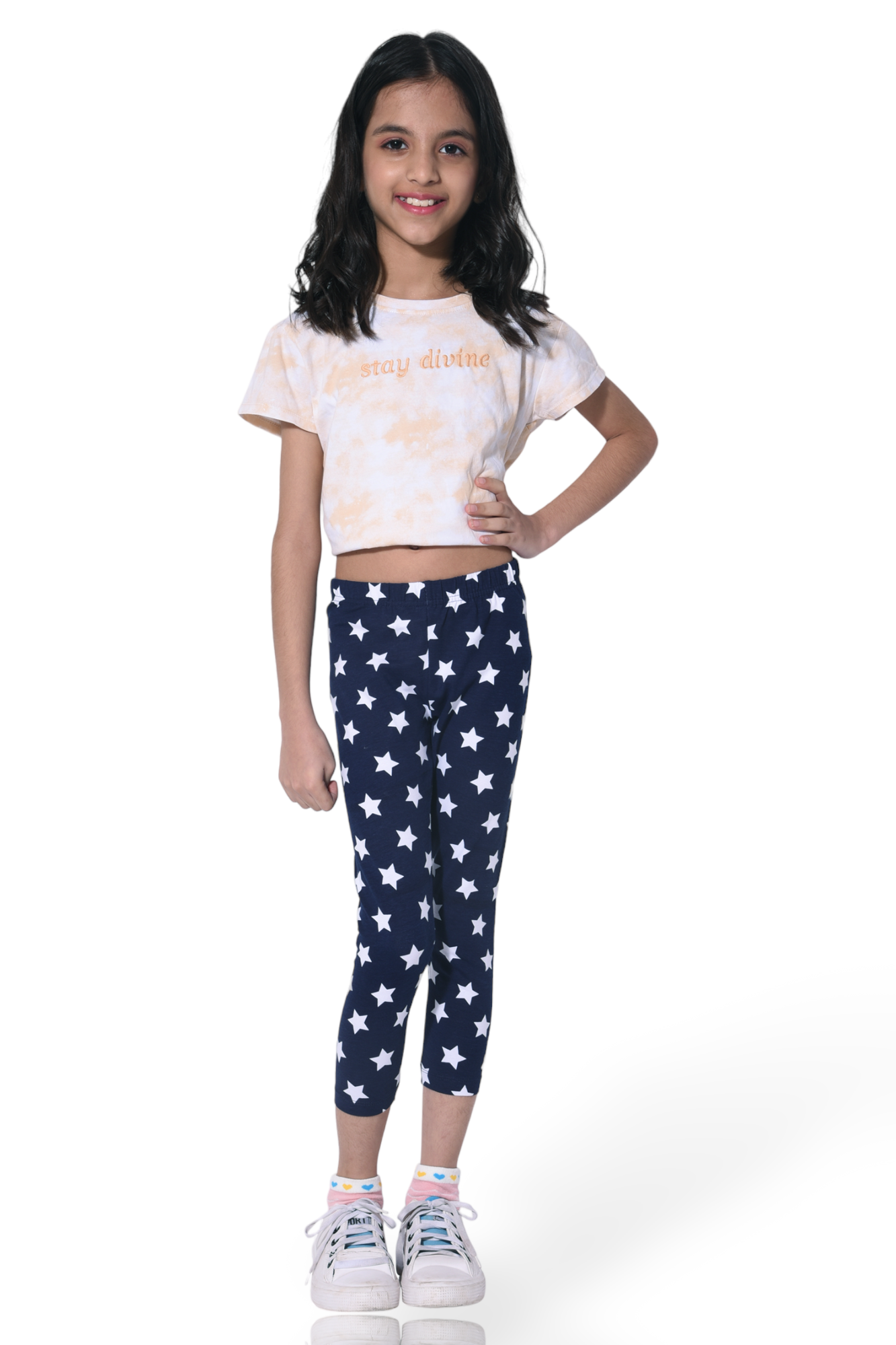 Girls Blue Leggings  Star Statement Girls printed leggings – BumbleBees  Shop