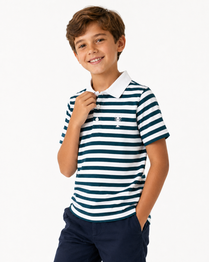 Little Sailor -  Boys Stripped Polo T-Shirt