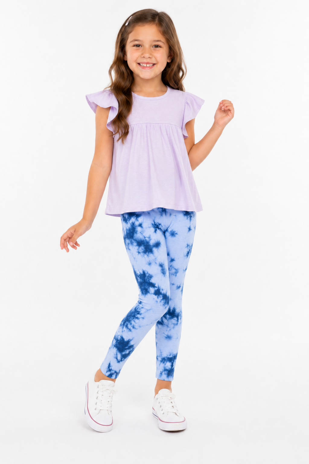 Blueberry Cloud Girls Leggings | Ankle Length