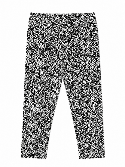 Snow Leopord Girls Printed Leggings | Ankle Length