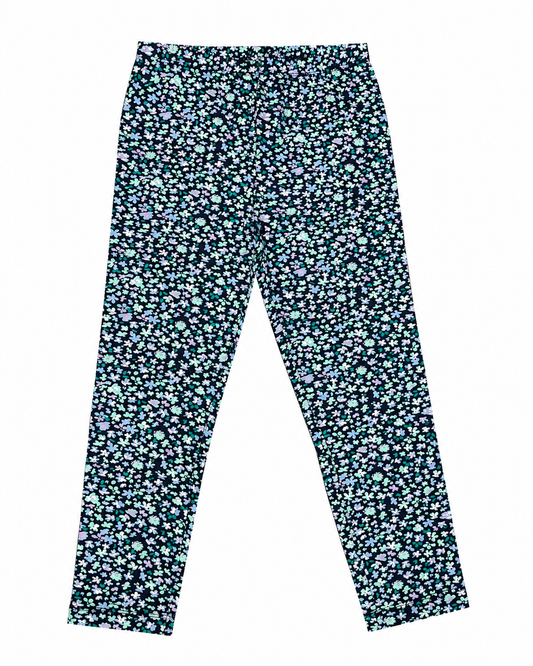 Midnight Floral Girls Printed Leggings | Ankle Length