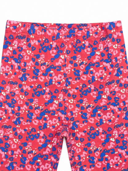 Coral Bloom Girls Printed Leggings | Ankle Length