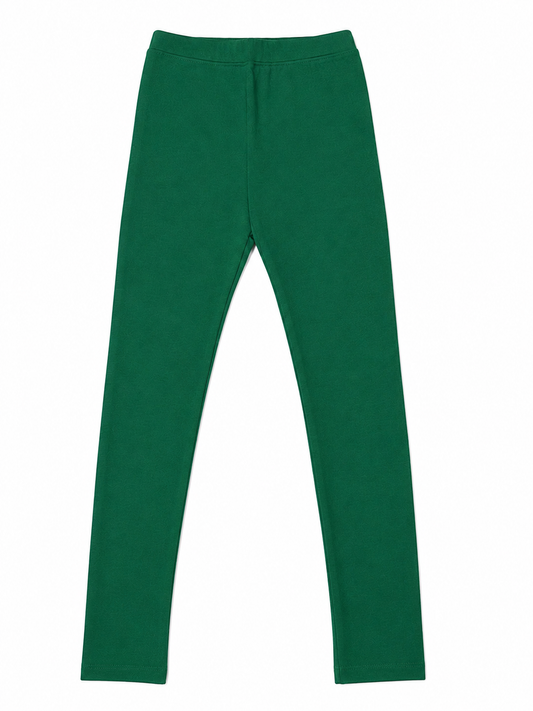 Emerald Flex Girls Leggings - Dark Green | Full Length