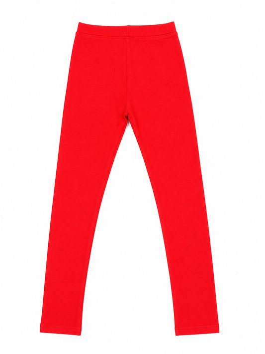 Scarlet Stretch Girls Leggings - Red | Full Length
