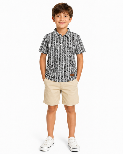Graphite Glitch - Boys Polo T-Shirt