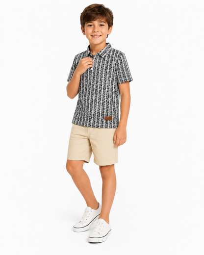 Graphite Glitch - Boys Polo T-Shirt