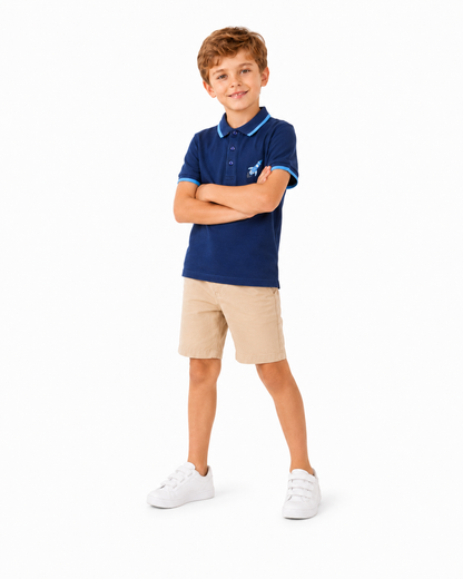 Rocket Rider - Boys Polo T-Shirt | Navy
