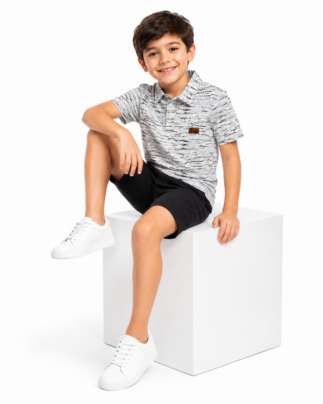 Grey Drift - Boys Polo T-Shirt