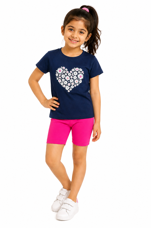 Pink Heart - Girls Co-Ords Set